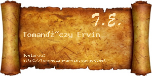 Tomanóczy Ervin névjegykártya