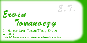 ervin tomanoczy business card